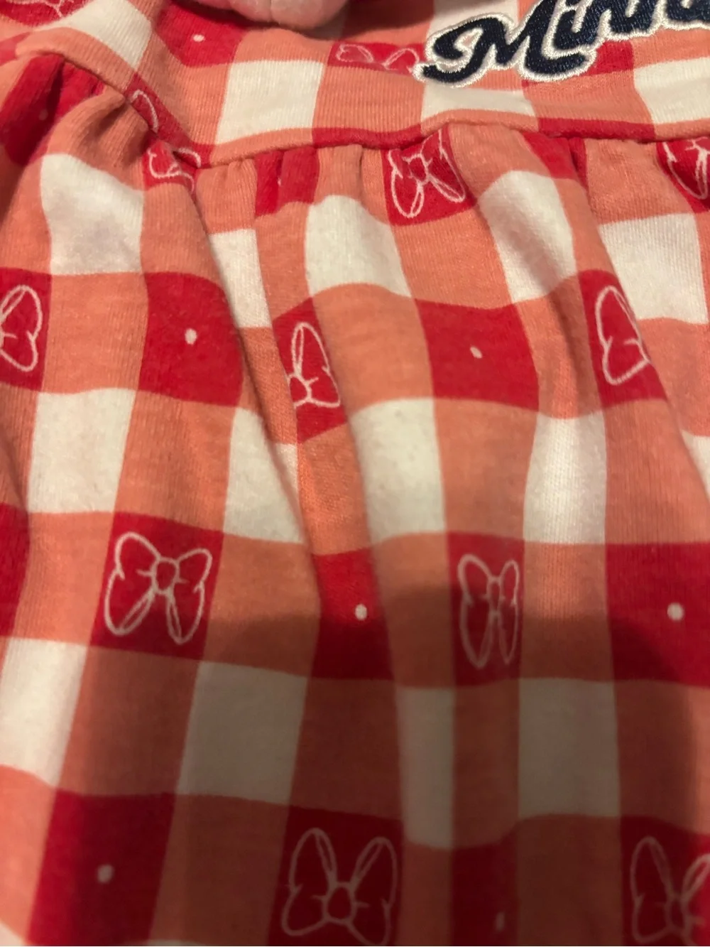Disney Red and White Gingham Minnie Bubble Romper with Sailor Collar